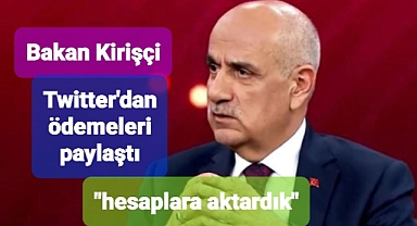 Bakan Kirişçi destek ödemelerini paylaştı