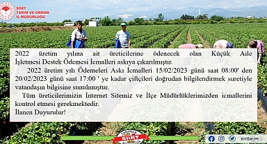 Tarım Müdürlüğü'nden destek duyurusu